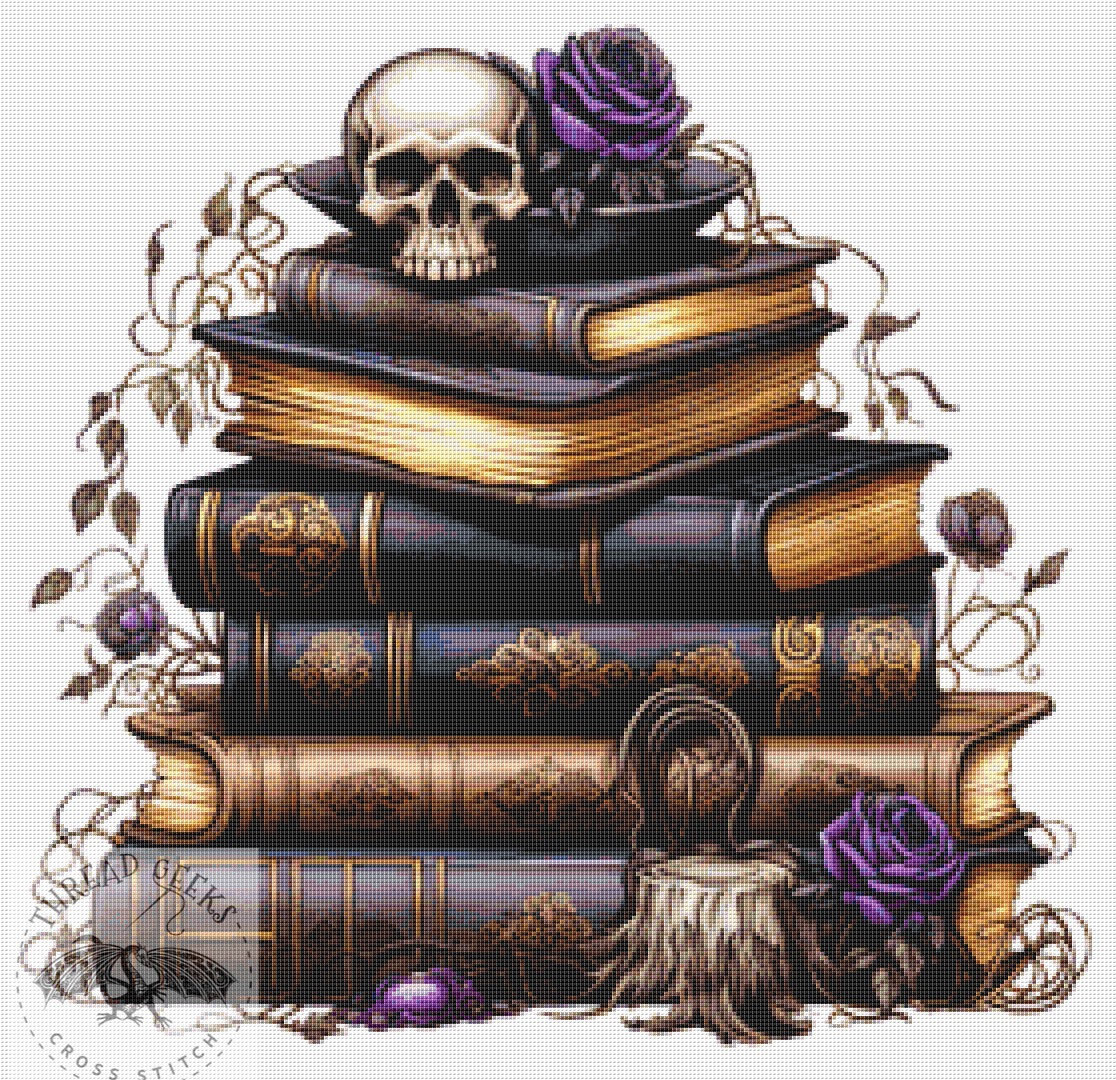 Gothic Books Counted Cross Stitch Chart