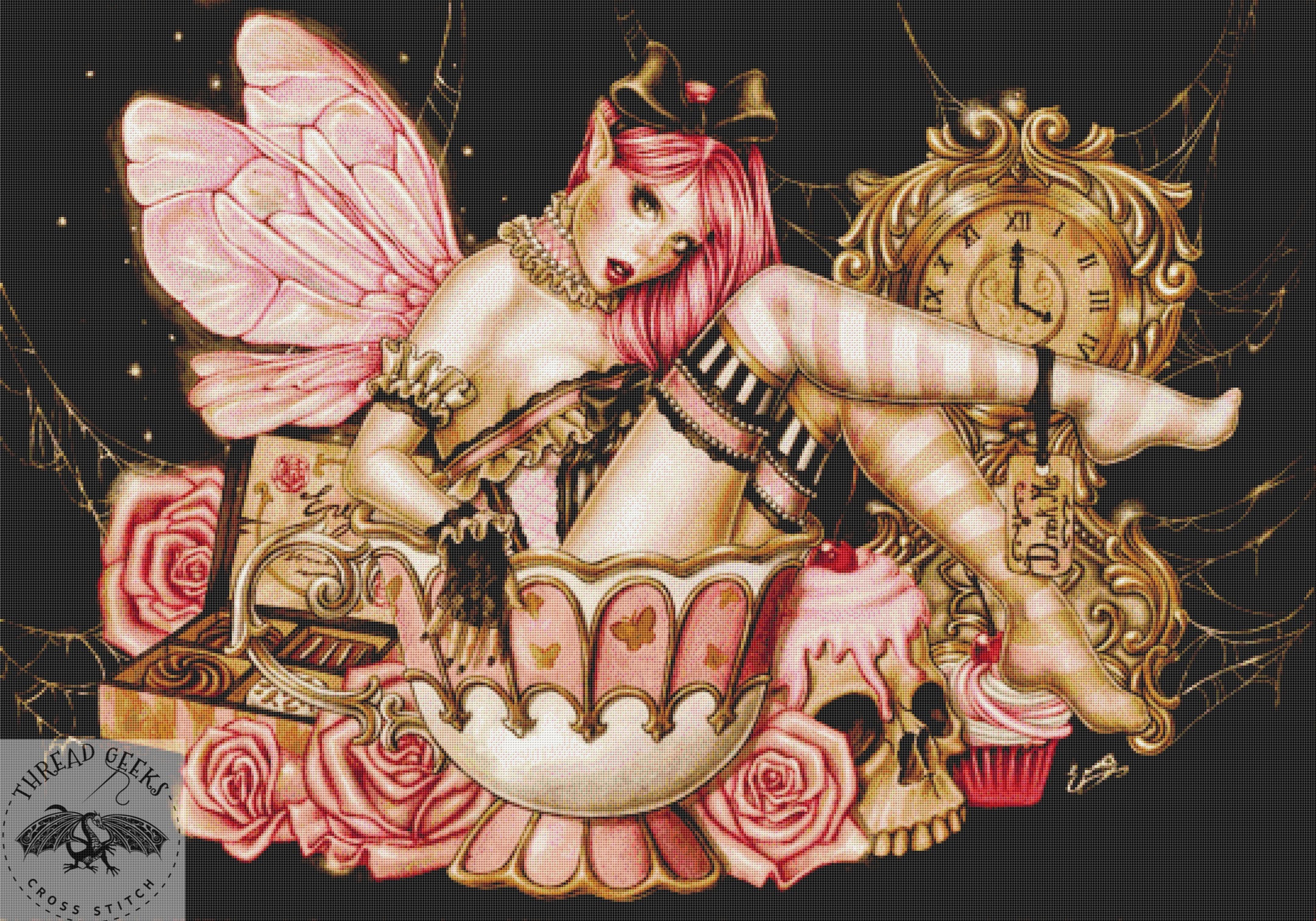 Tea Fairy Counted Cross Stitch Kit - Enys Guerrero Unusual Gothic