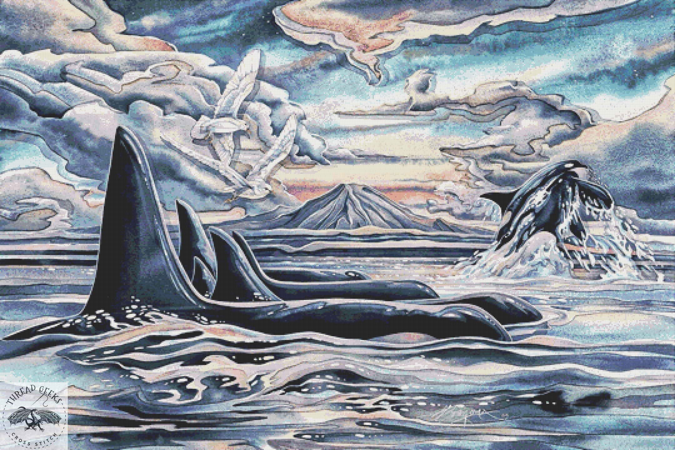 Orca Strait XL Counted Cross Stitch Chart  - Jody Bergsma