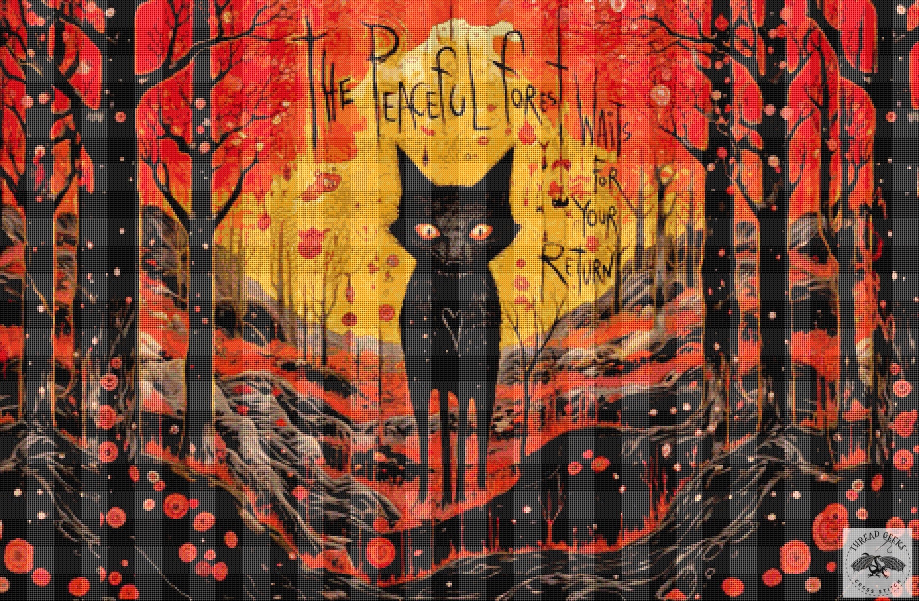 The Peaceful Forest Counted Cross Stitch Chart - Gus Fink - Cat Forest