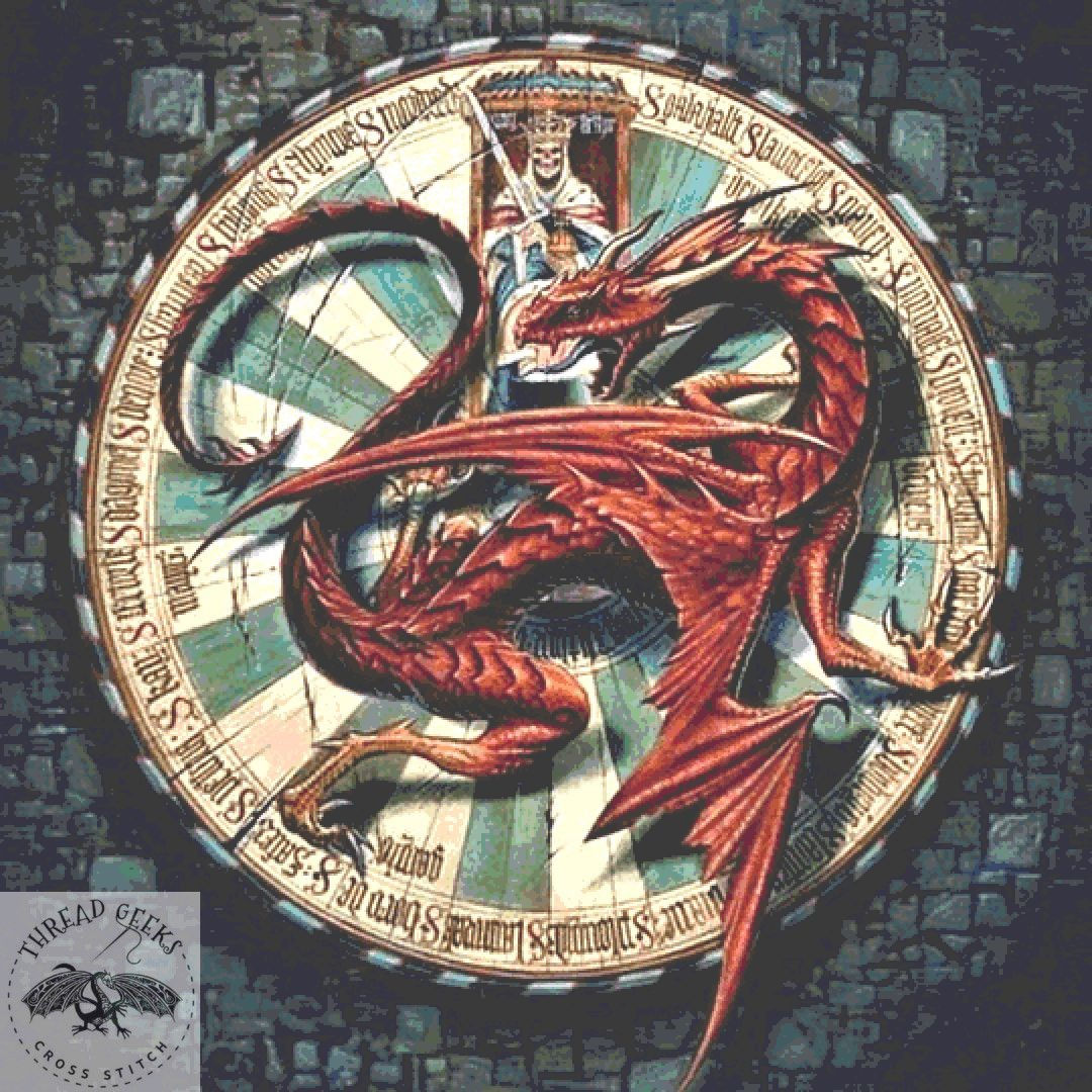 Mystery Of The Round Table Counted Cross Stitch Kit - Alchemy England - Dragon
