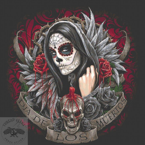 Muertos Dias Counted Cross Stitch Kit Thread Geeks
