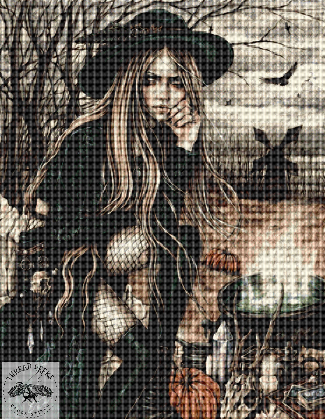 The Season of the Witch Counted Cross Stitch Kit - Gothic Halloween P