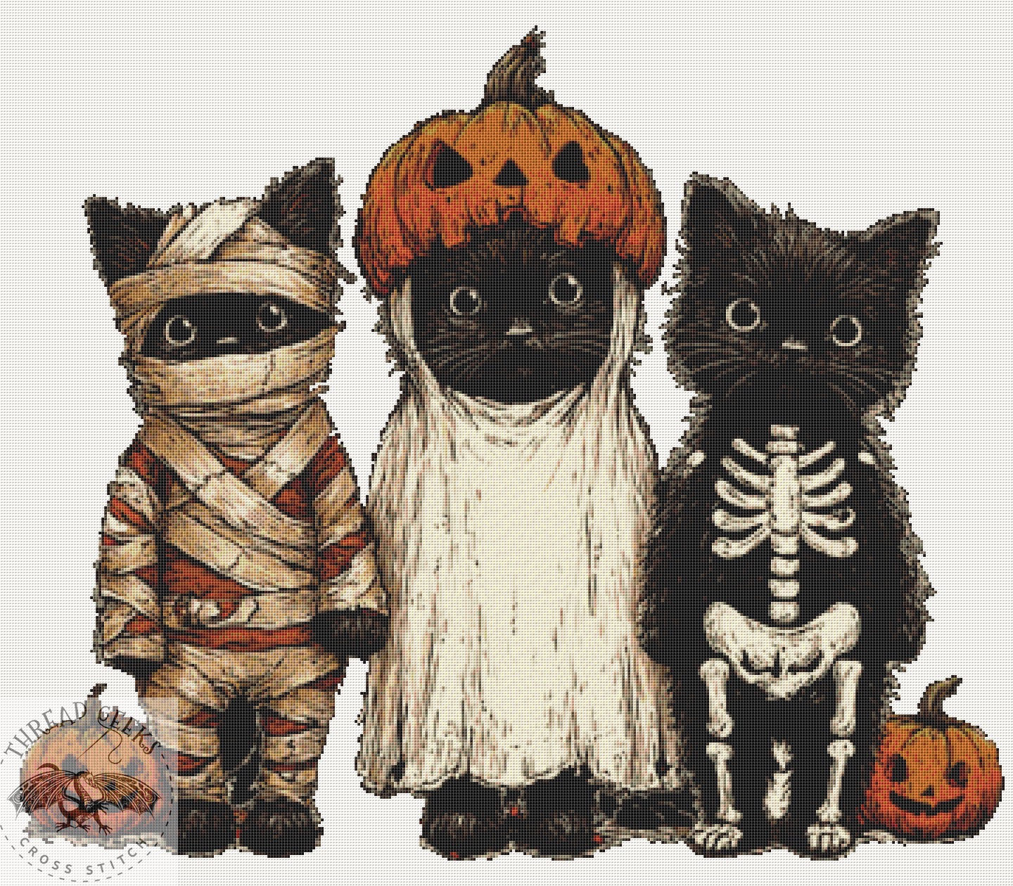 Halloween Cats Counted Cross Stitch Kit - Strange - Unusual - DMC