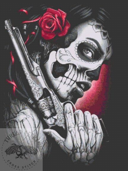 Death Pistol Counted Cross Stitch Kit