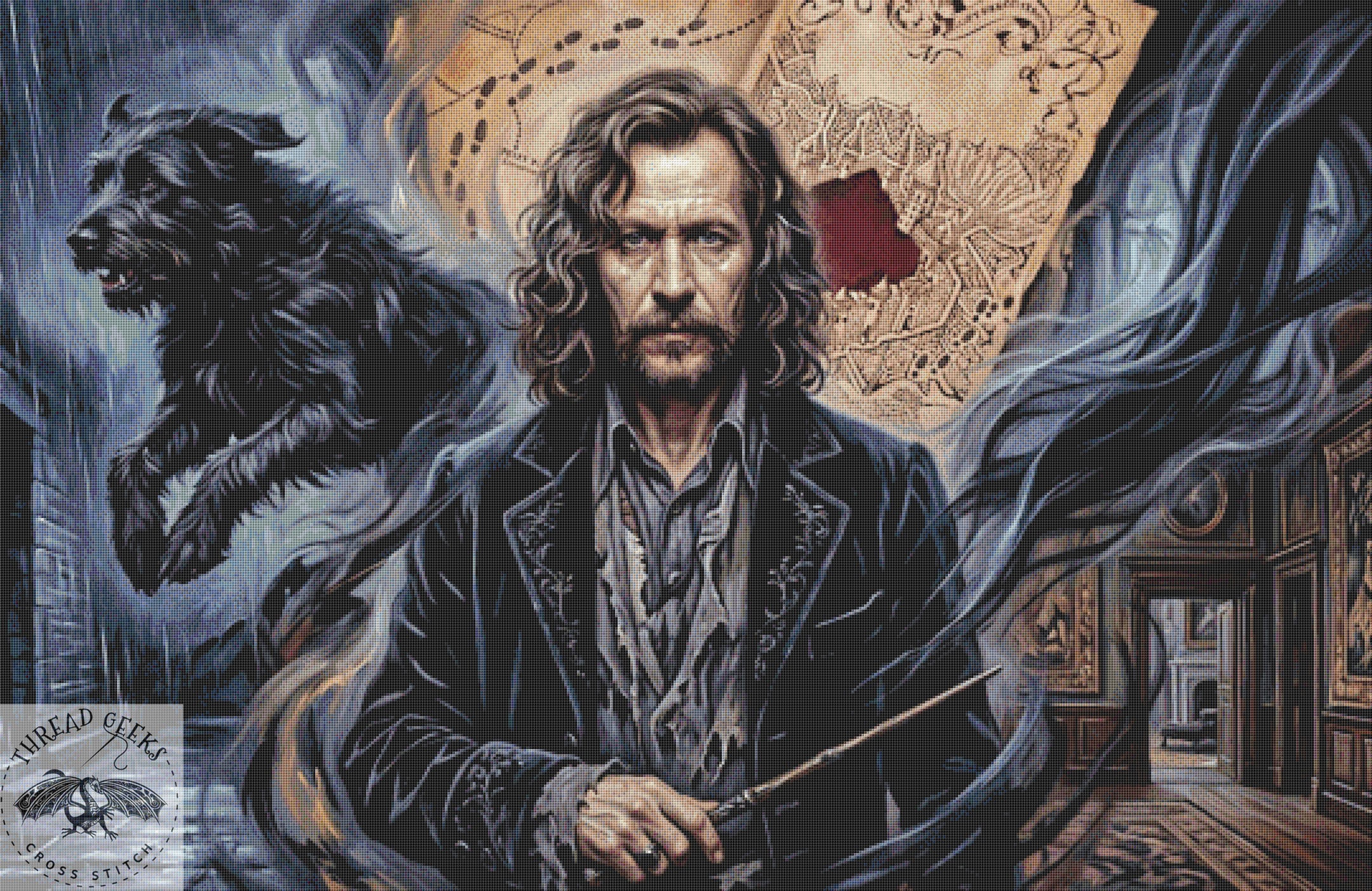 Sirius Black XL Counted Cross Stitch Chart - Wizard - Magic