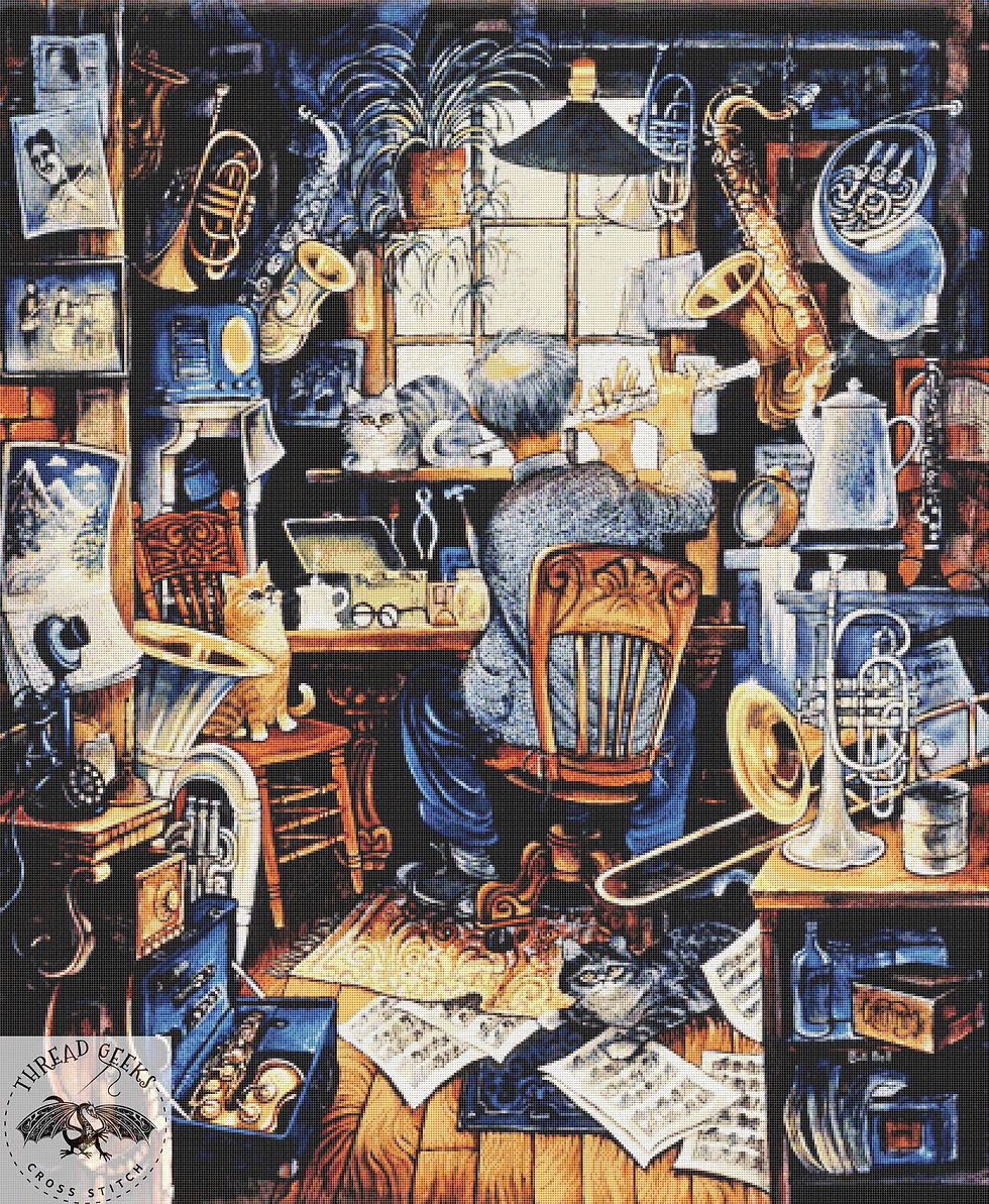 Miniatura: Music Man Counted Cross Stitch Kit - Bill Bell - Modern DMC