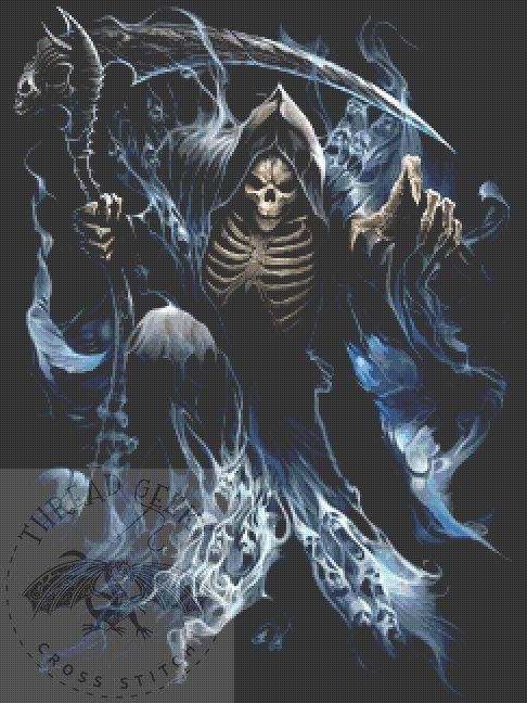 Ghost Reaper Counted Cross Stitch Chart - Spiral Direct