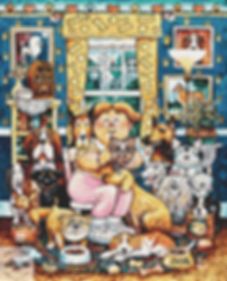 Lady Who Loves Dogs Counted Cross Stitch Chart  - Bill Bell