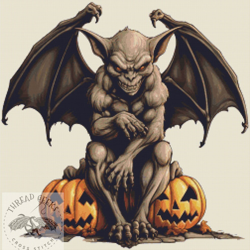 Halloween Gargoyle Counted Cross Stitch Chart Thread Geeks
