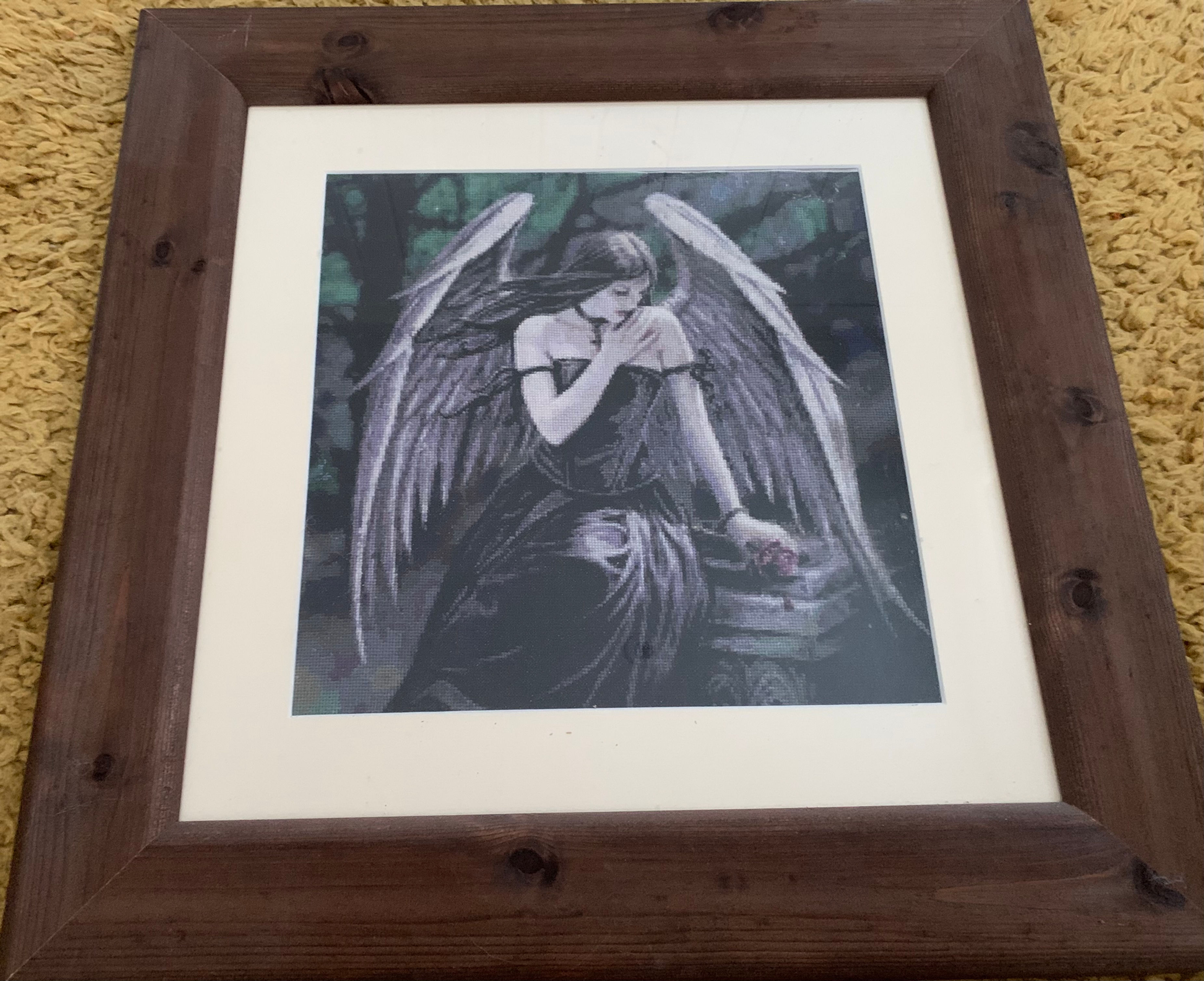 Anne Stokes Angel Completed Cross Stitch - Unique Gift - Fantasy