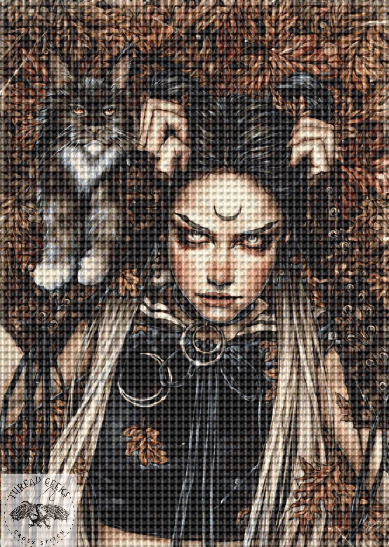 Under the Scorpio Spell Counted Cross Stitch Kit - Cat - Magic