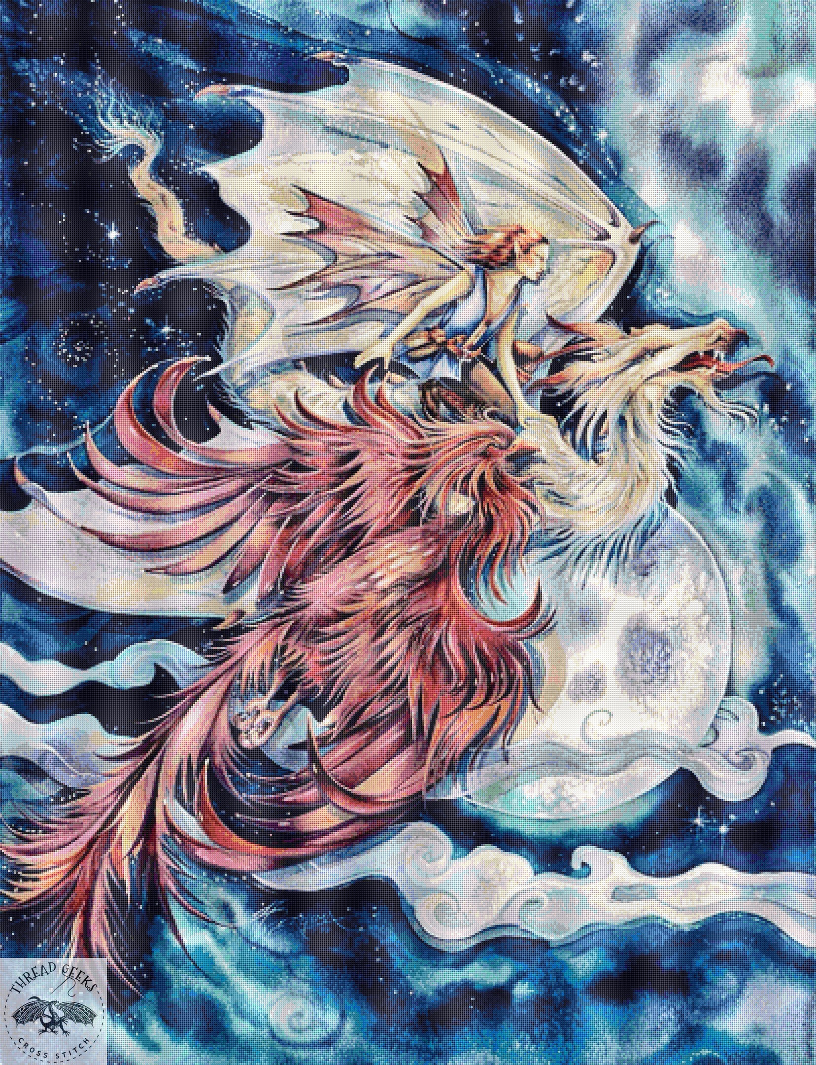Myth in the Moonlight Counted Cross Stitch Chart - Dragon - Jody Bergsma