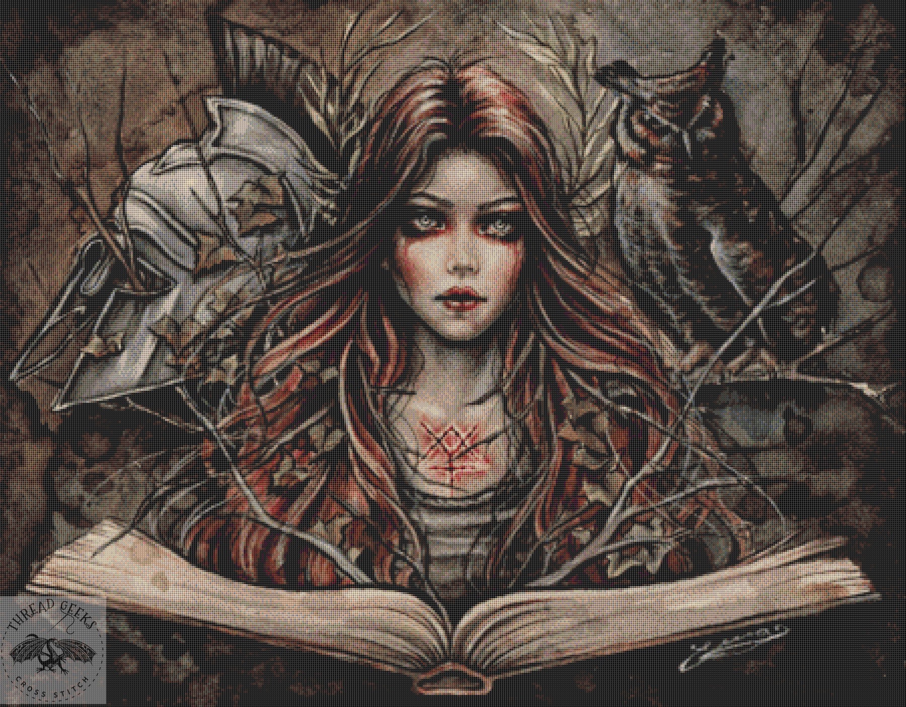 Goddess Minerva Counted Cross Stitch Kit - Mystical Witch Owl