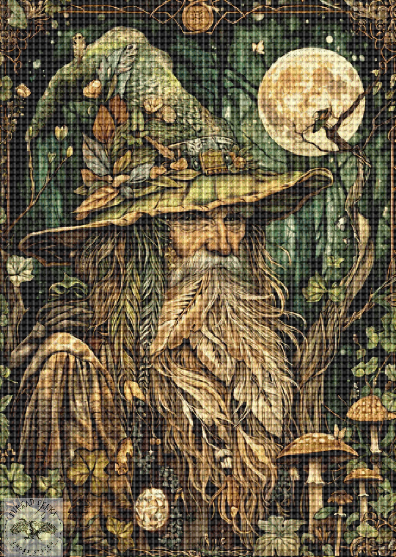 Forest Wizard Counted Cross Stitch Chart - Unusual Modern DMC