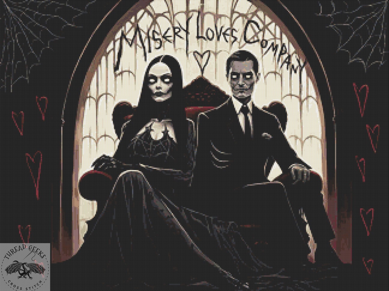 Misery Loves Company Counted Cross Stitch Chart - Gus Fink - Addams Family