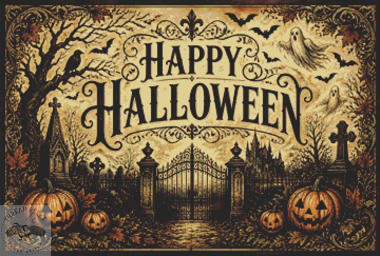 Happy Halloween Counted Cross Stitch Kit - Spooky