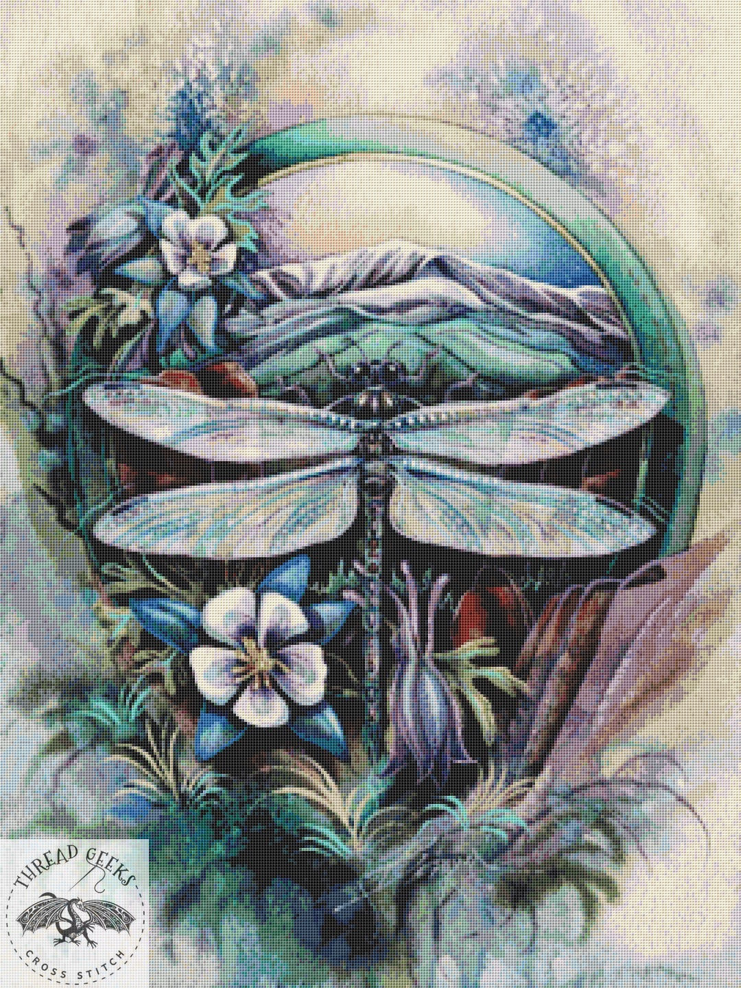 Journey To Paradise Counted Cross Stitch Chart - Dragonfly