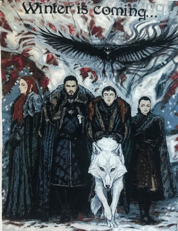Game of Thrones Completed Cross Stitch - Unusual Unique Gift - Fantasy