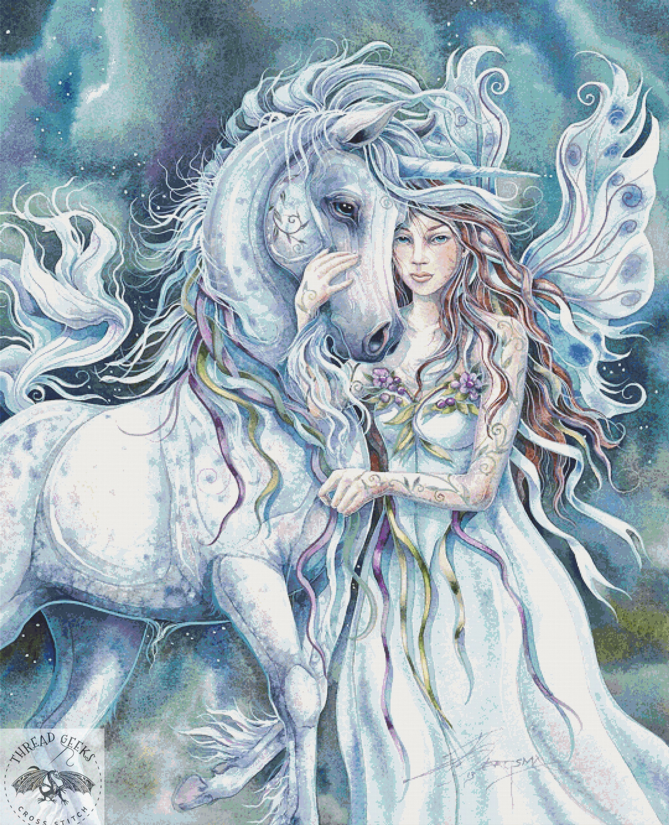 Long Live Magic XL Counted Cross Stitch Chart - Unicorn Fairy