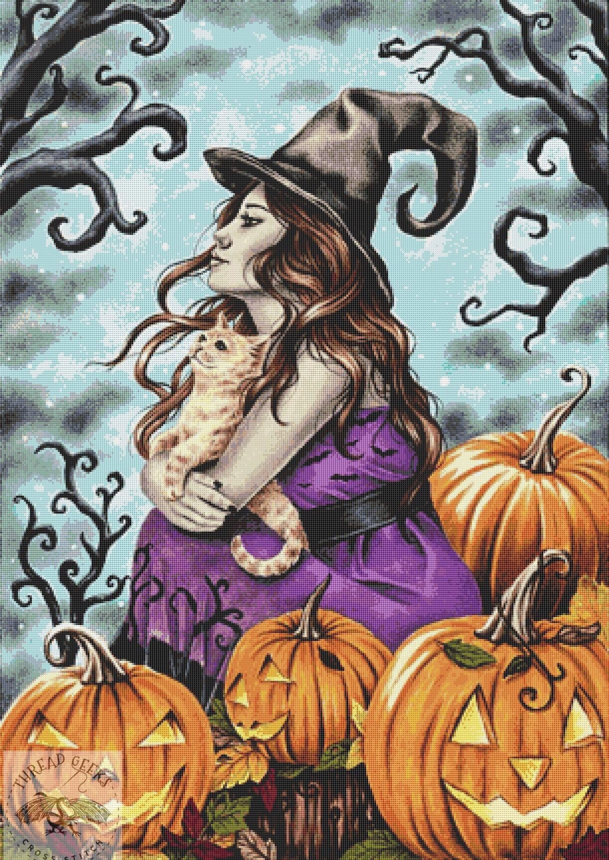 Waiting for Halloween Counted Cross Stitch Kit - Zindy S.D. Nielsen