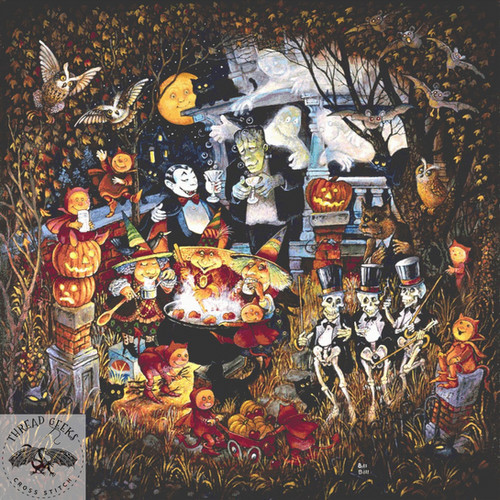 Monsters Night Out Counted Cross Stitch Chart Bill Bell Thread Geeks