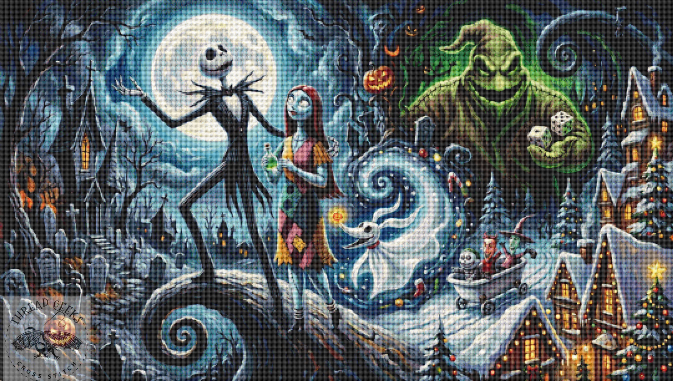 This is Halloween Counted Cross Stitch Chart - Nightmare Christmas