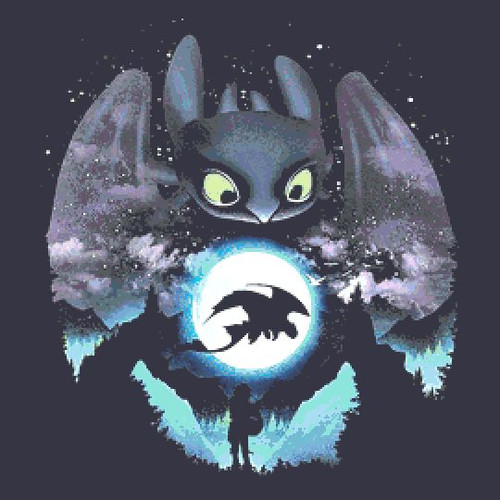 Toothless Counted Cross Stitch Kit Thread Geeks