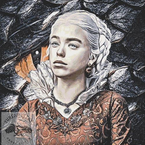 Princess Rhaenyra Counted Cross Stitch Chart House O The Dragon princess-rhaenyra-counted-cross-stitch-chart-house-o-the-dragon