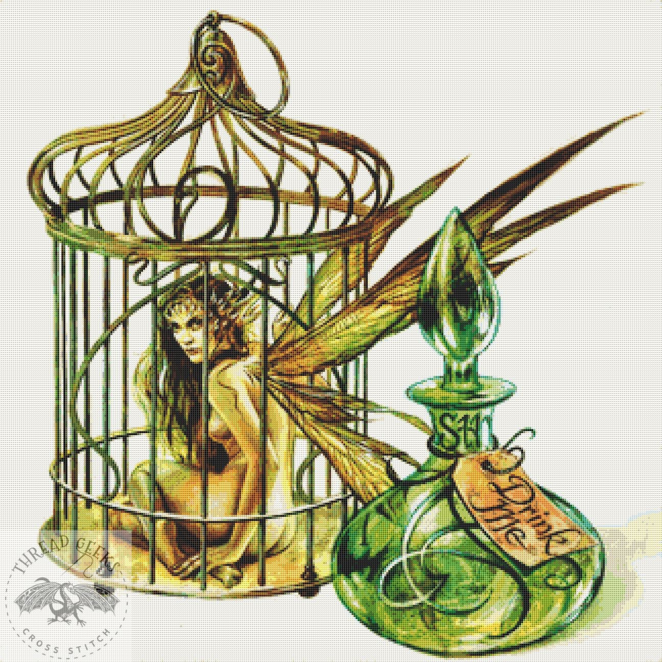 Absinthe Minded Counted Cross Stitch Kit - Alchemy England - Potion Fairy