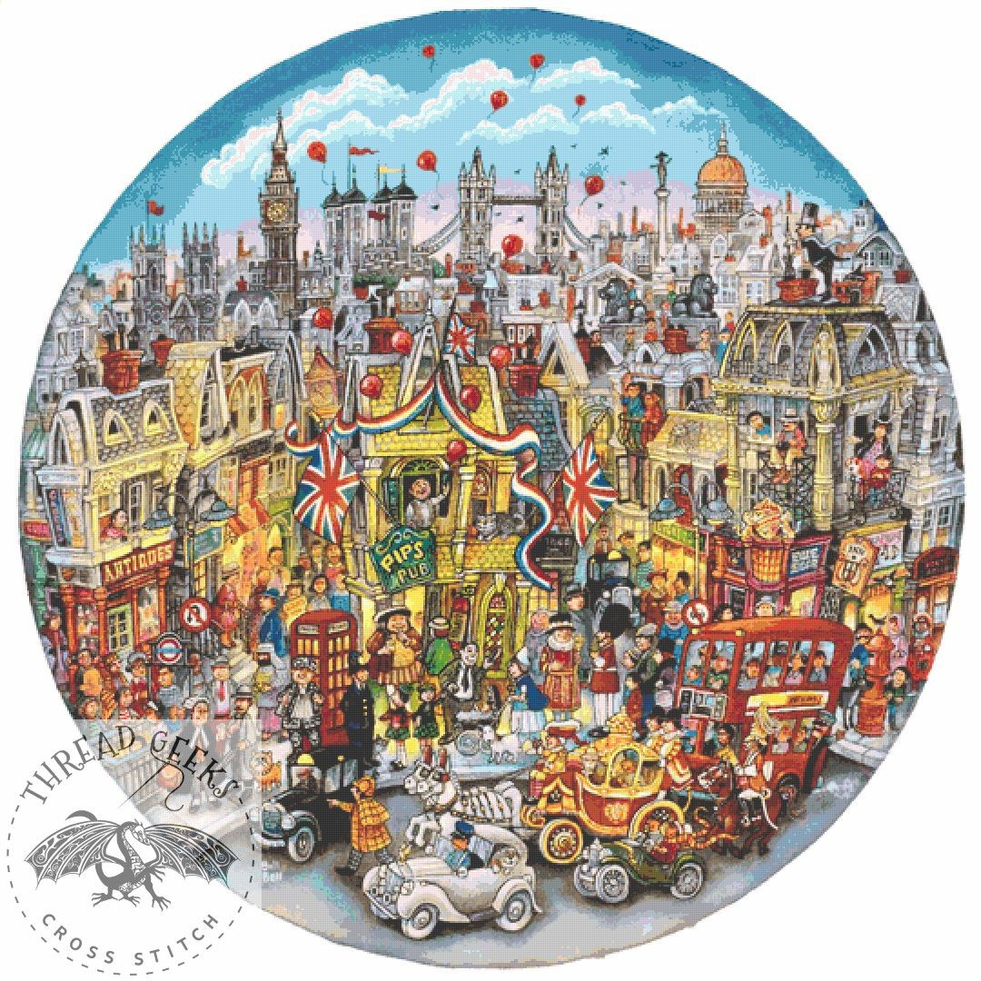 Pip's Pub Counted Cross Stitch Chart - Bill Bell - London UK