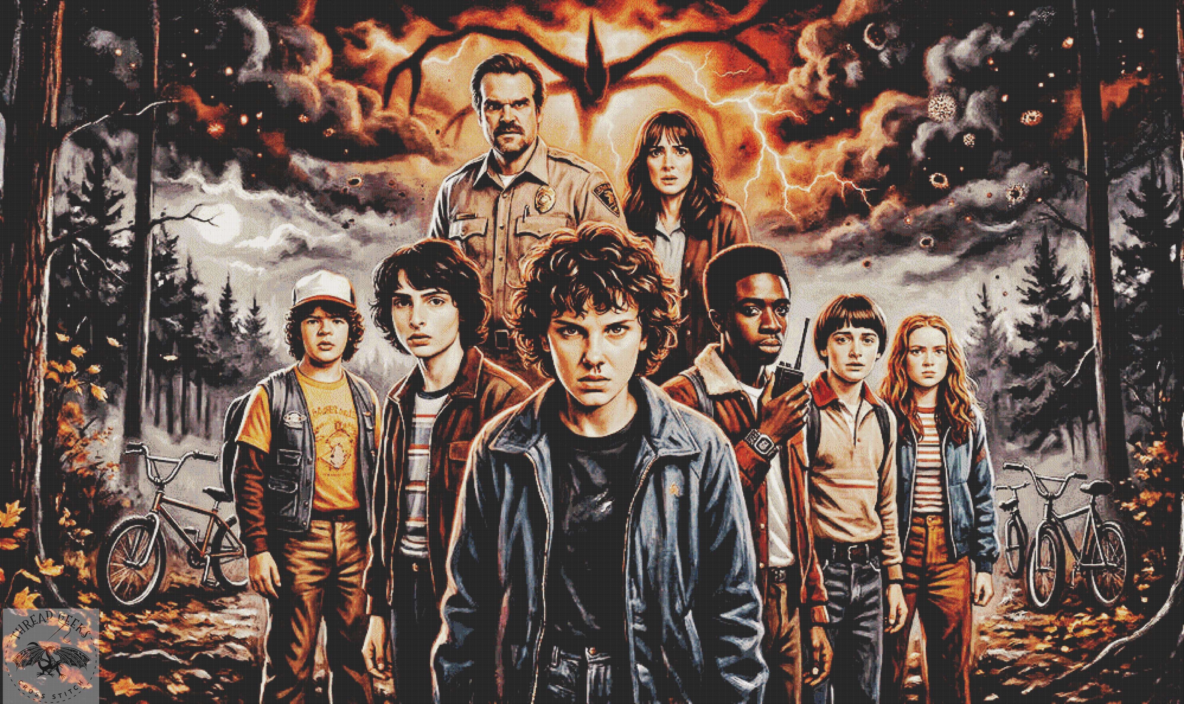 Stranger Things XL Counted Cross Stitch Chart - Fantasy