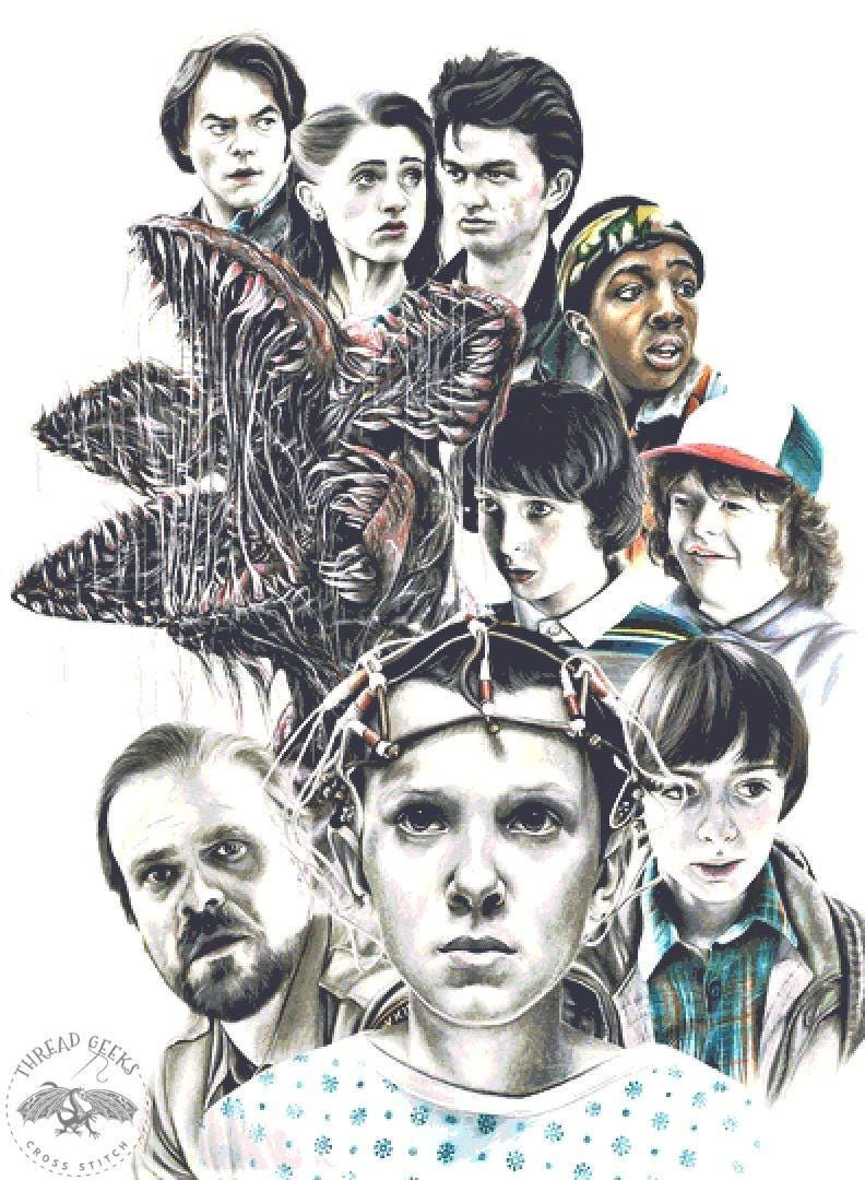 Stranger Things Montage XXL Counted Cross Stitch Kit - Wil Shrike