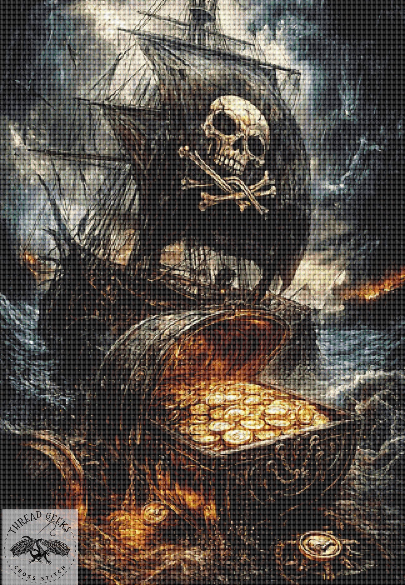 Pirate's Bounty Counted Cross Stitch Kit - Sailor - DMC