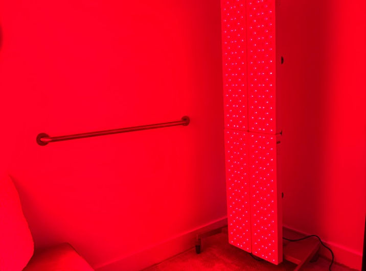 Private Joovv Red Light Therapy room at Emerald Key Wellness Space Coast