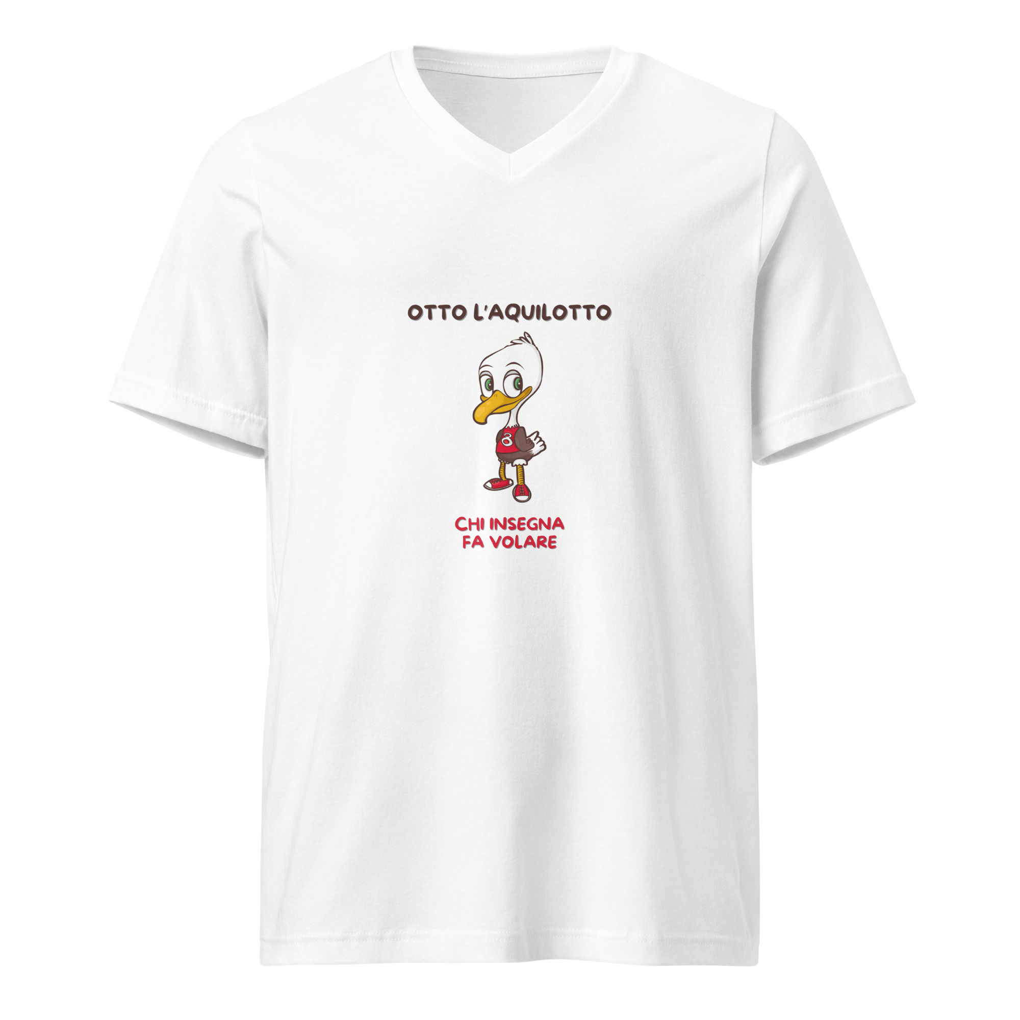 T-shirt unisex a maniche corte con scollo a V