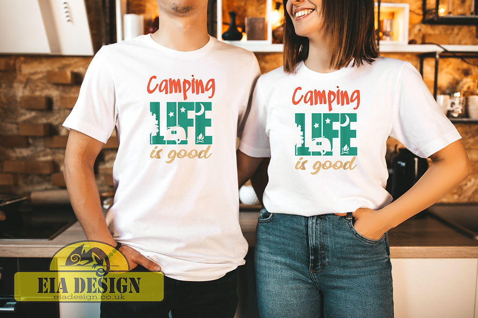 Thumbnail: CARAVAN MOTORHOME CAMPING Unisex Classic Crew Neck T-Shirt WHITE No.1-4