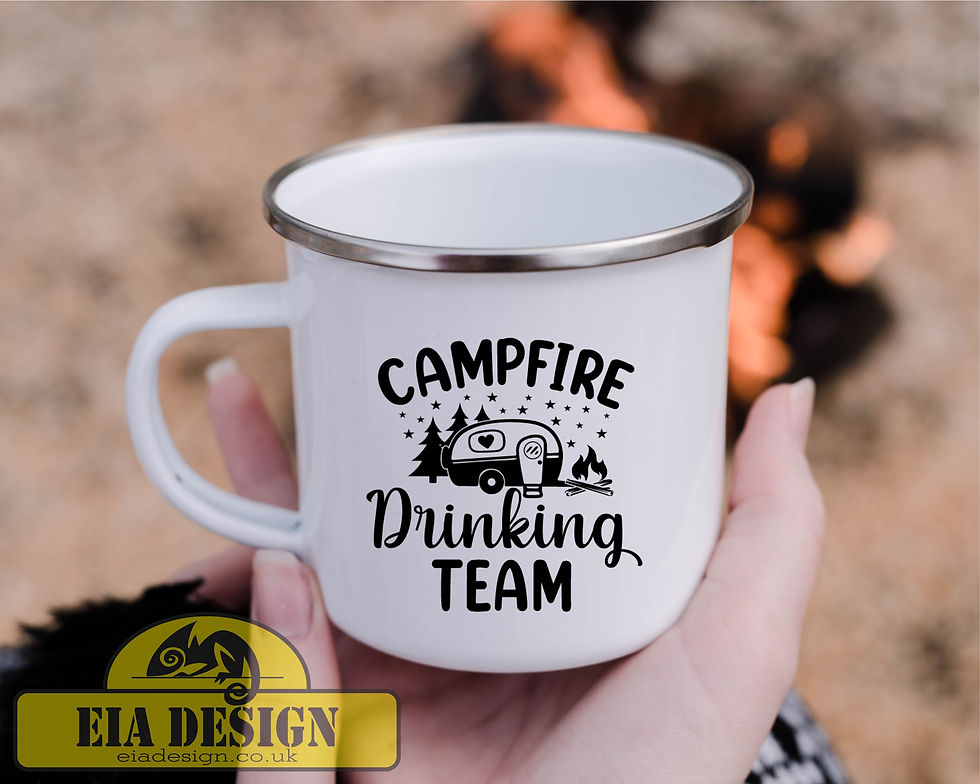 CARAVAN MOTORHOME CAMPING tea/coffee White Enamel mug No.1-1