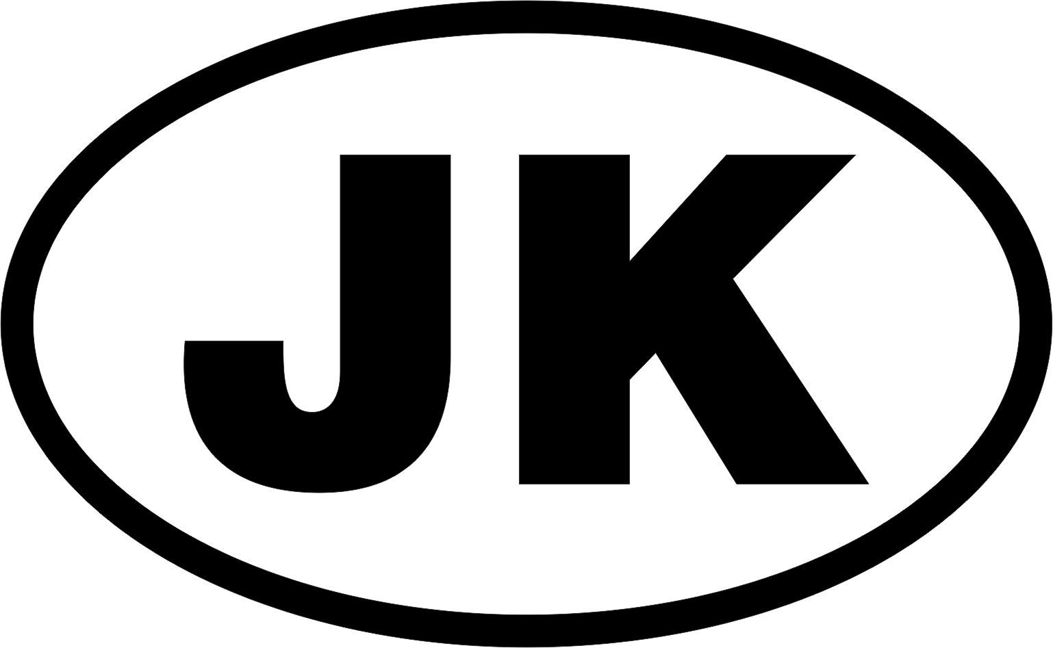 jeep "jk" oval sticker size:130mm x 80mm