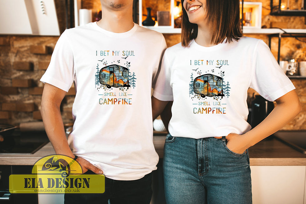 Thumbnail: CARAVAN MOTORHOME CAMPING Unisex Classic Crew Neck T-Shirt WHITE No.1-4