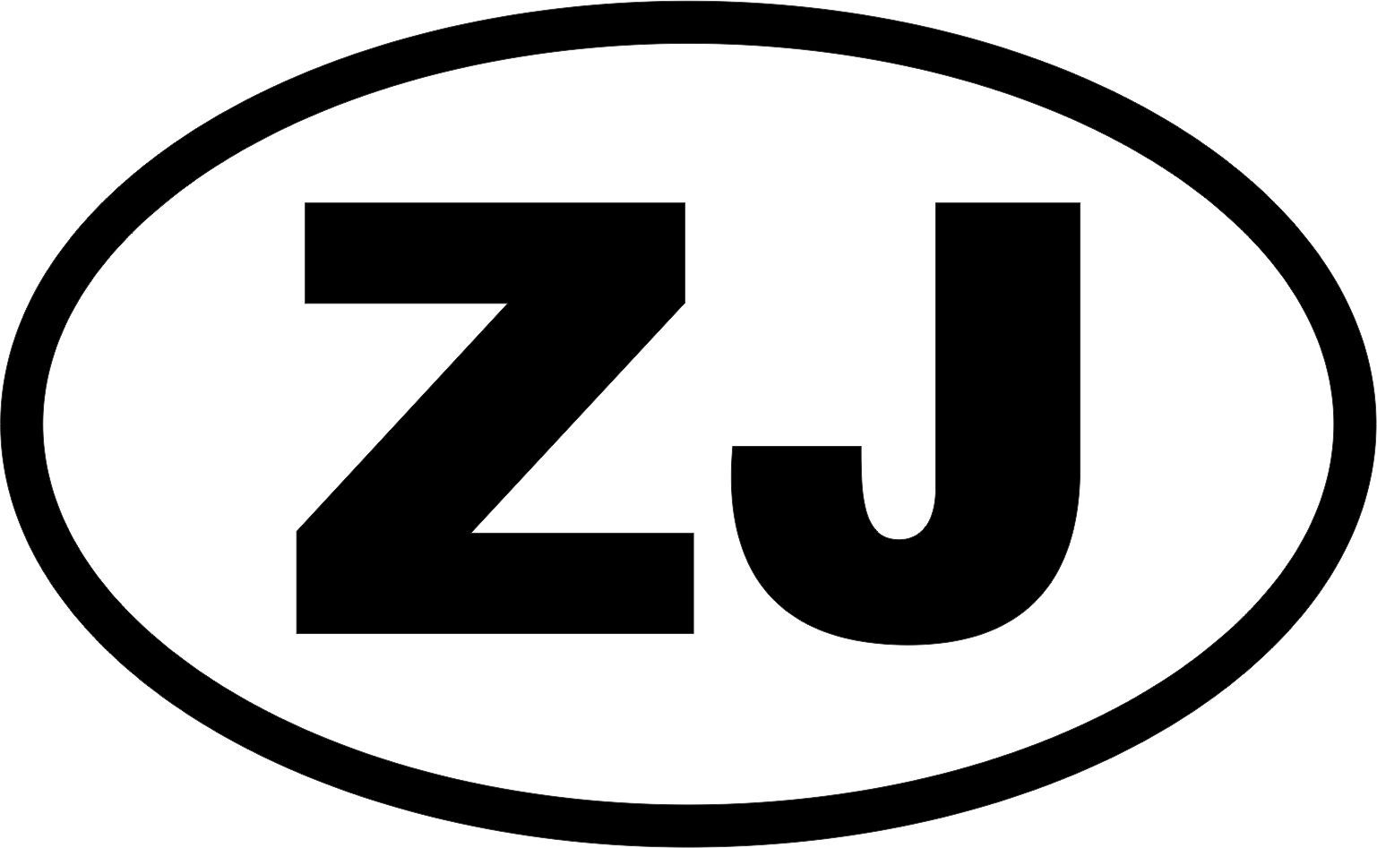 jeep "zj" oval sticker - 130mm x 80mm