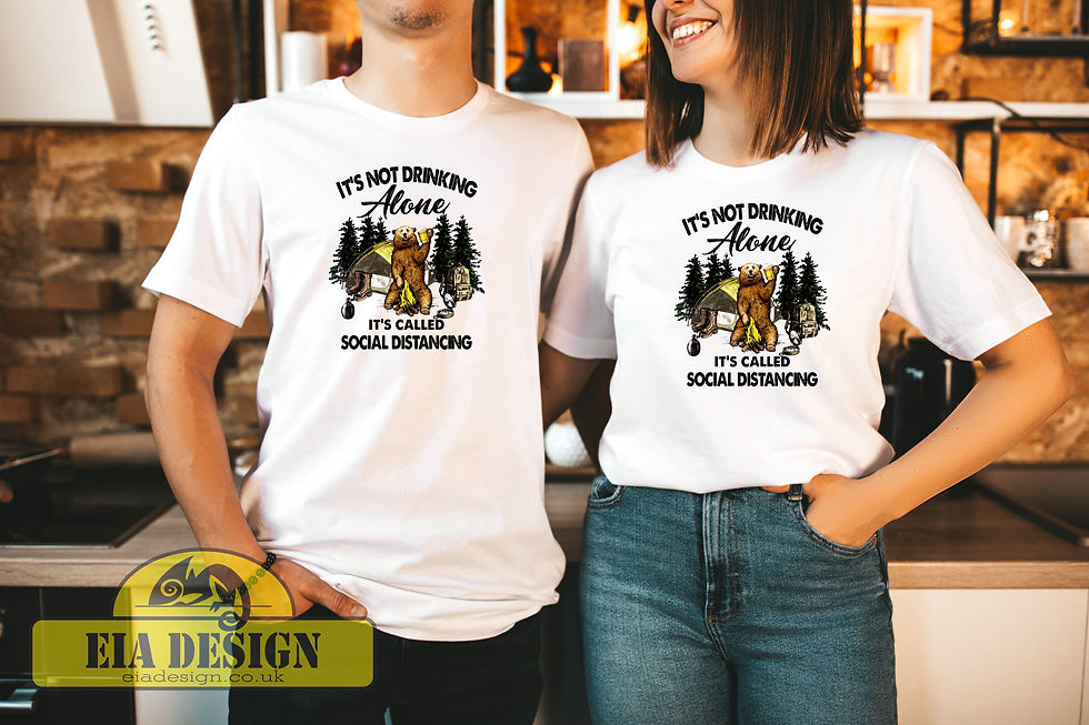Thumbnail: CARAVAN MOTORHOME CAMPING Unisex Classic Crew Neck T-Shirt WHITE No.1-5
