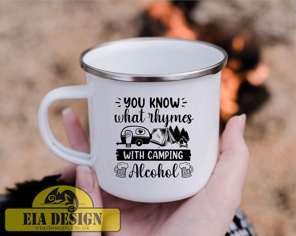 CARAVAN MOTORHOME CAMPING tea/coffee White Enamel mug No.1-2