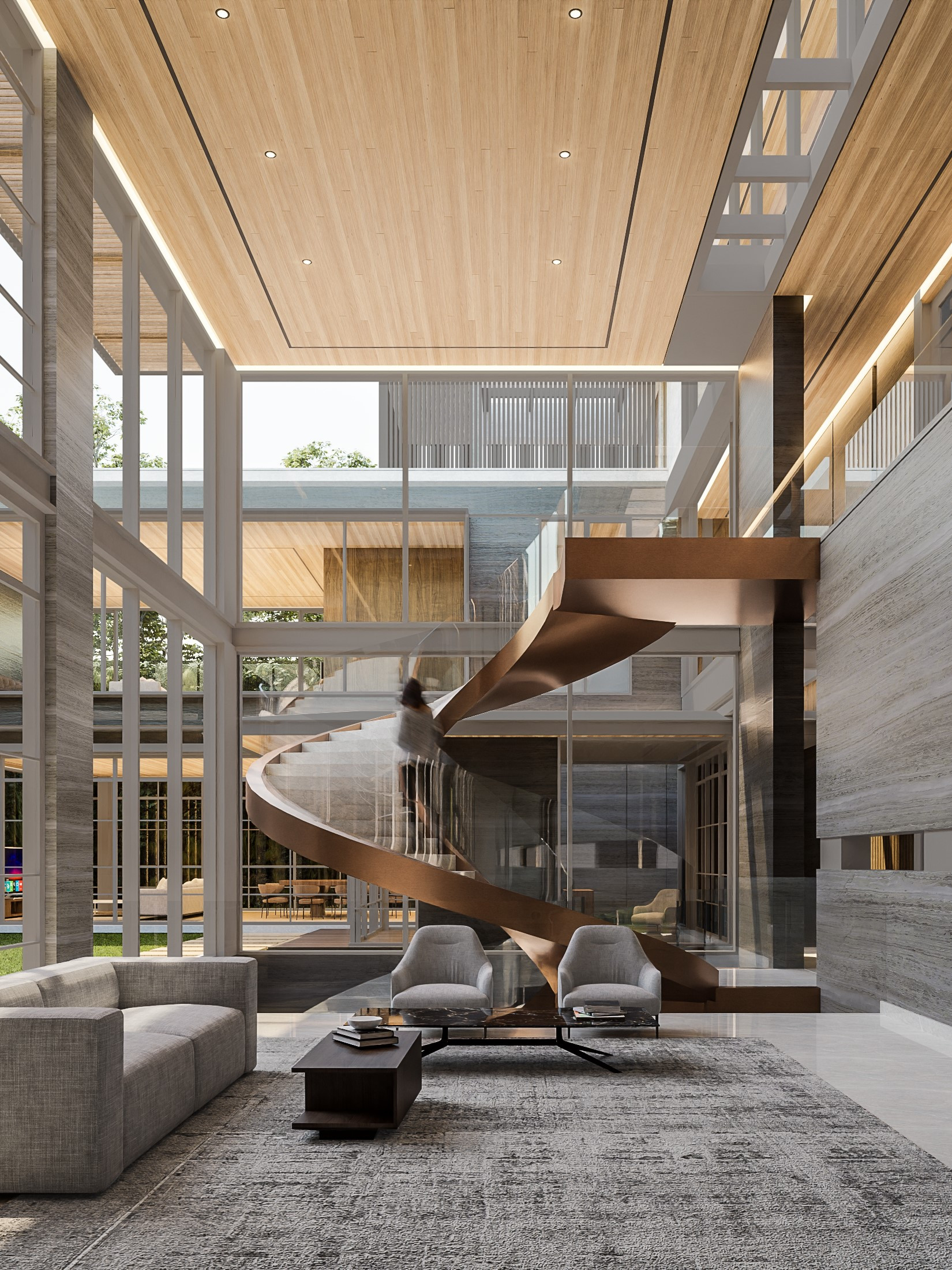 Thumbnail for Luxury Industrial Apartment Building With Sculptural Staircase