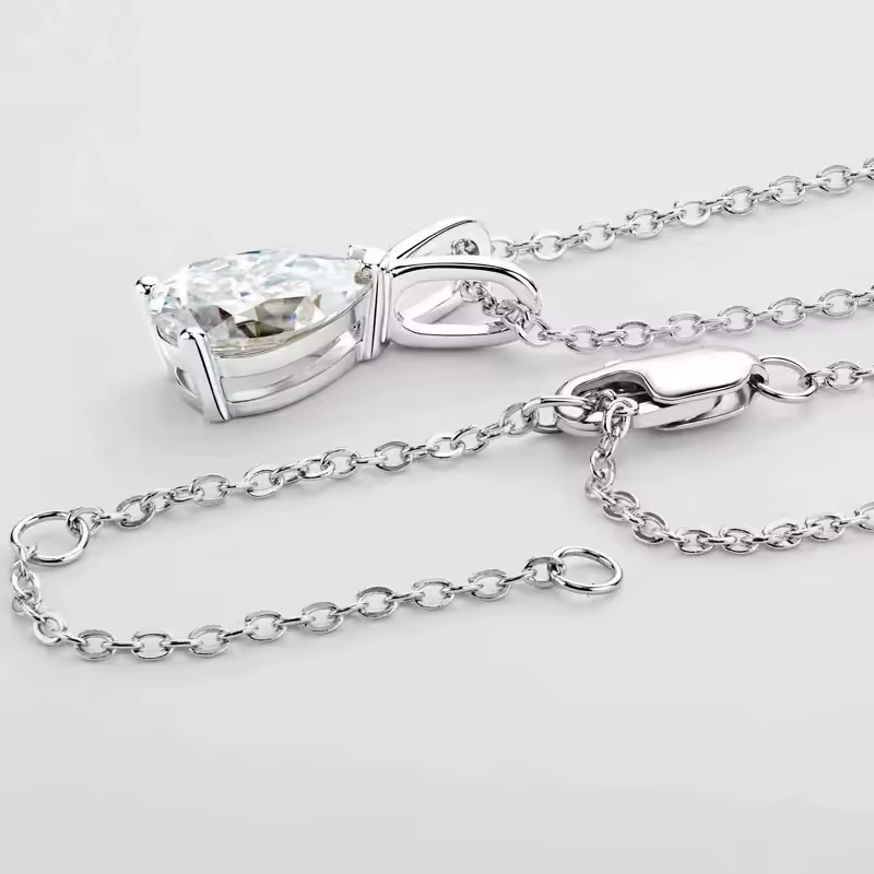 Thumbnail: The 1.5ct Pear Cut Moissanite Solitaire Necklace