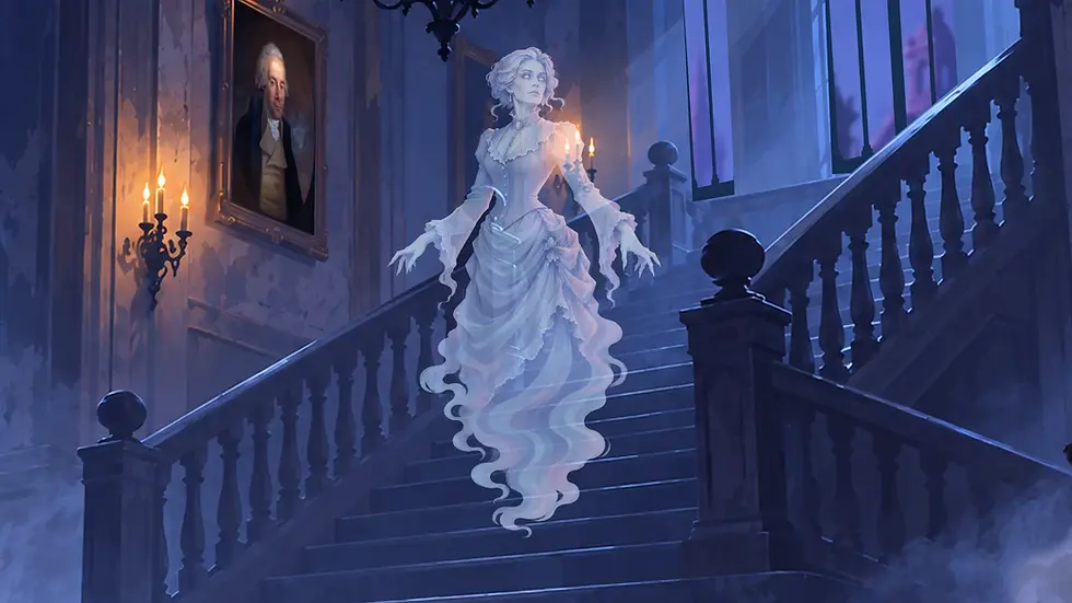 Whispering Mary – The Ghostly Archivist of Beyond the Veil's Supernatural Vaults