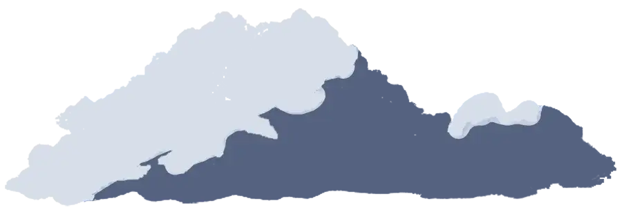 Stylized white and grey cloud on a black background