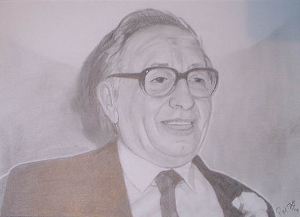 A portrait of Pauls Grandfather drawn in Pencils