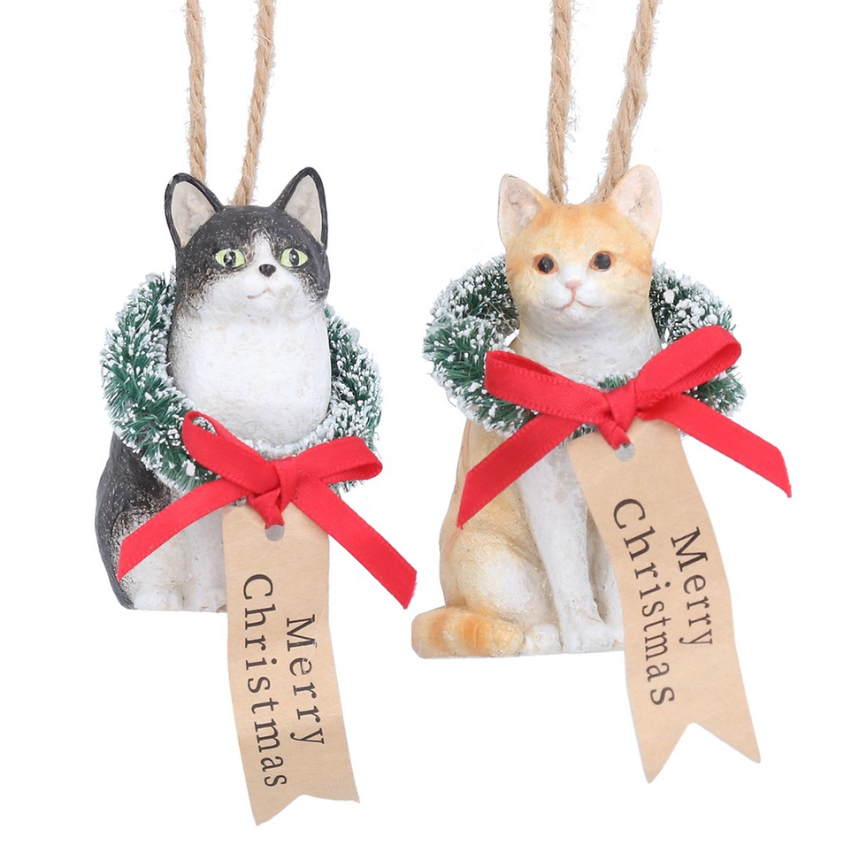 Gatos navideños para colgar árbol