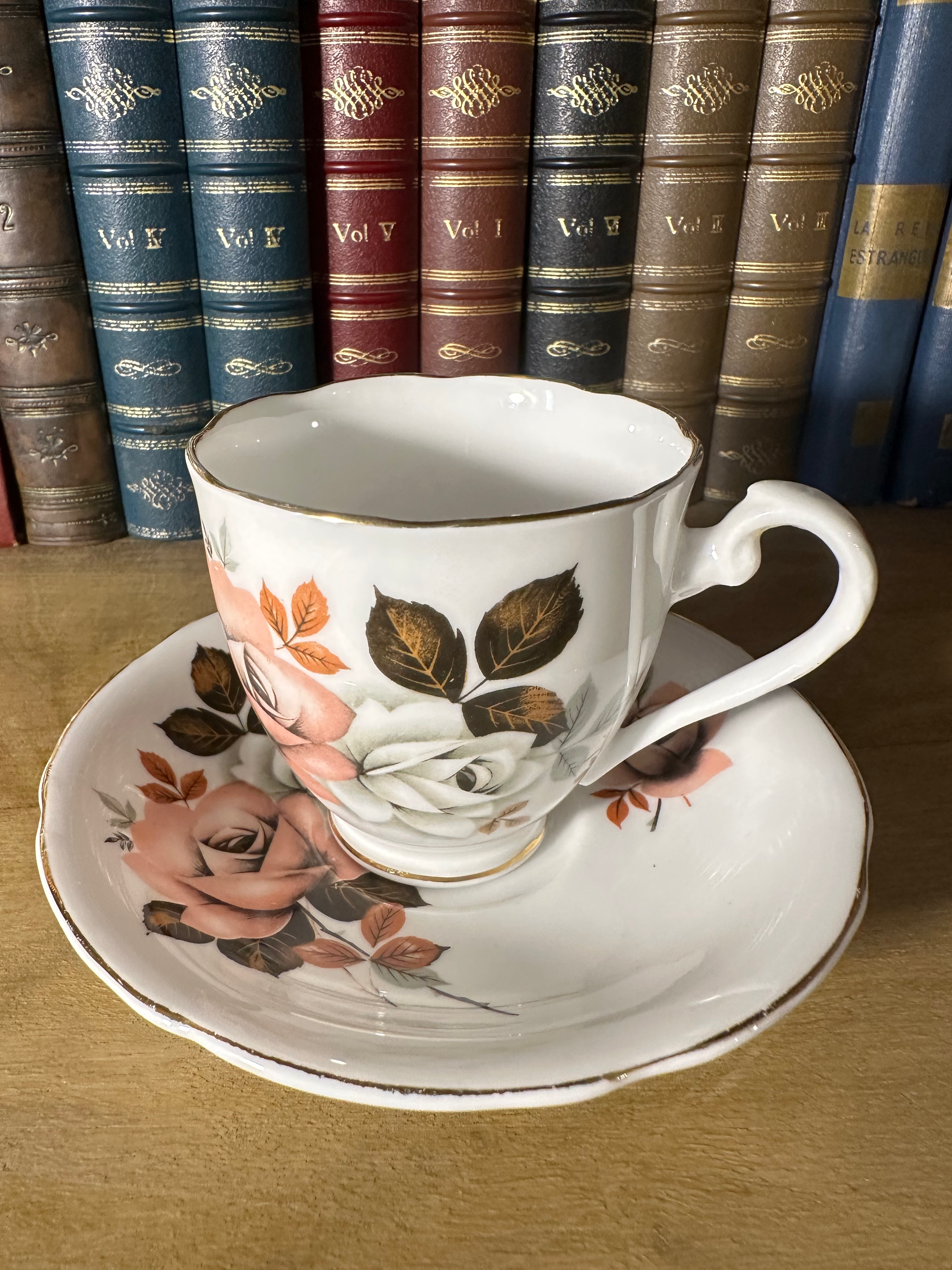 Taza café con plato porcelana Royal Grafton